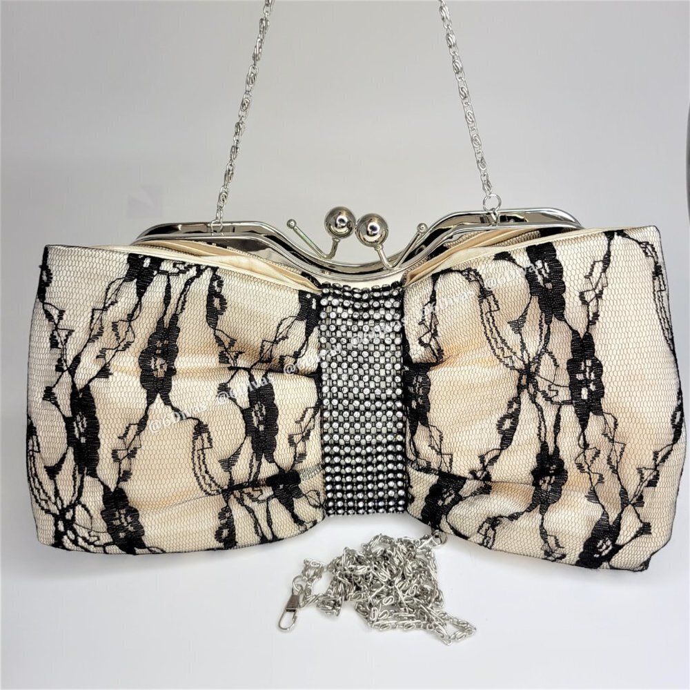 Beige Evening Purse, Cocktail Purse - Picture 10 of 10